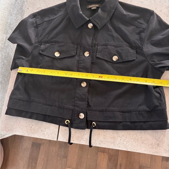 Renuar Black Utility Jacket with Button Accents - Picture 5 of 7